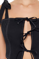 Cropped Cutout Bow Bustier Top | Forever 21 Women