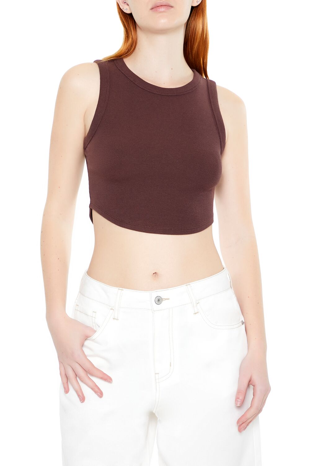 Cropped Dolphin-Hem Tank Top | Forever 21 Women