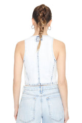 Cropped Bleach Wash Vest | Forever 21 Women