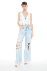Cropped Bleach Wash Vest | Forever 21 Women