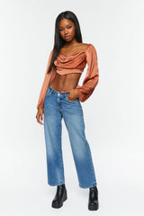 Draped Satin Crop Top | Forever 21 Women