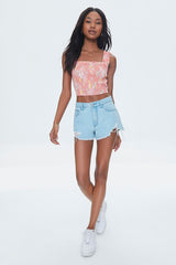 Tropical Leaf Smocked Crop Top | Forever 21 Women