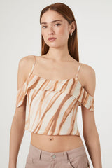 Marble Print Open-Shoulder Top | Forever 21 Women