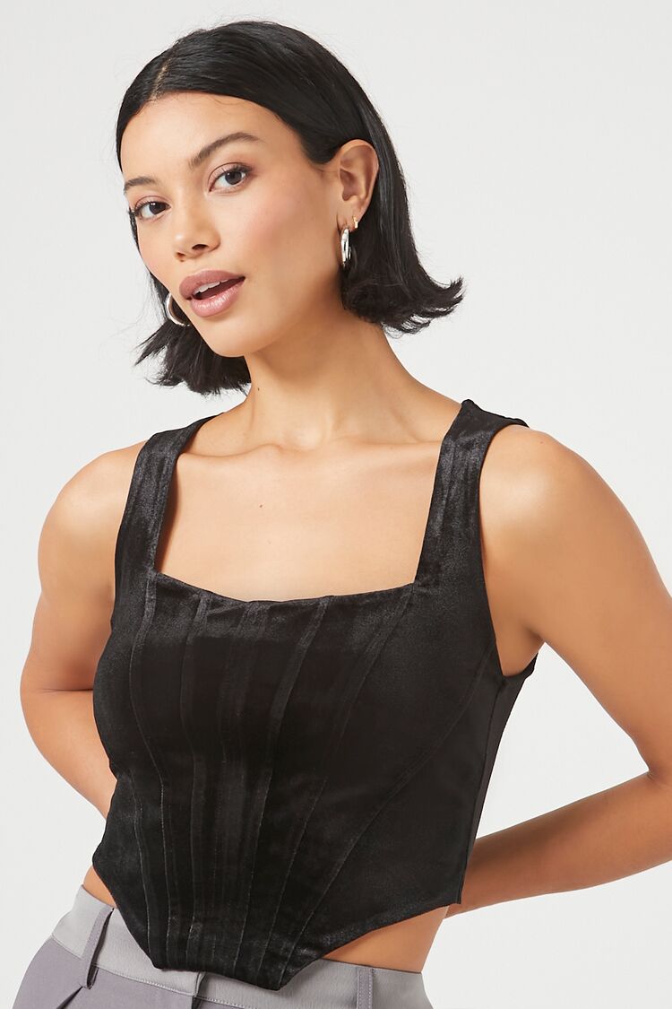 Velvet Bustier Cropped Tank Top | Forever 21 Women