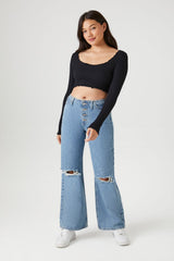 Seamless Lettuce-Edge Crop Top | Forever 21 Women
