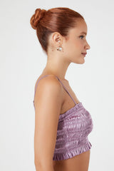 Smocked Satin Cropped Cami | Forever 21 Women