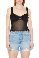 Mesh Ruffle Bustier Cami | Forever 21 Women