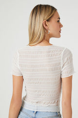 Sheer Mesh Lettuce-Edge Tee | Forever 21 Women