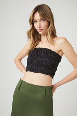 Smocked Cropped Tube Top | Forever 21 Women
