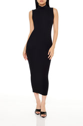 Ribbed Knit Mock Neck Midi Dress | Forever 21 Women