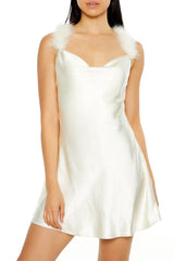 Faux Fur-Trim Mini Slip Dress | Forever 21 Women
