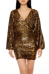 Sequin Surplice Mini Dress | Forever 21 Women