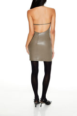 Faux Leather Halter Mini Dress | Forever 21 Women