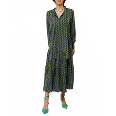 Zamara Tie Neck Long Sleeve Tier Maxi Dress | Forever 21 Women