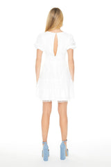 Clip-Dot Puff-Sleeve Mini Dress | Forever 21 Women