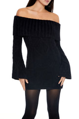 Off-the-Shoulder Mini Sweater Dress | Forever 21 Women