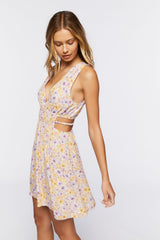 Floral Print Cutout Mini Dress | Forever 21 Women