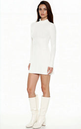 Ribbed Knit Mock Neck Mini Dress | Forever 21 Women