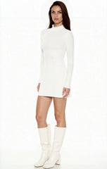 Ribbed Knit Mock Neck Mini Dress | Forever 21 Women