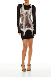 Mesh Garter Graphic Mini Dress | Forever 21 Women