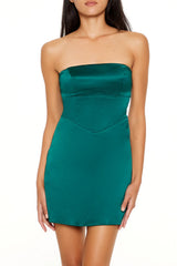 Strapless Satin Lace-Up Mini Dress | Forever 21 Women