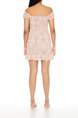 Smocked Ornate Print Mini Dress | Forever 21 Women