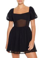 Puff-Sleeve Babydoll Mini Dress | Forever 21 Women