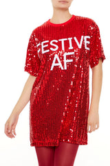 Sequin Festive AF T-Shirt Dress | Forever 21 Women