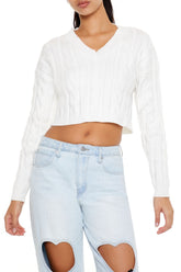 Cropped Cable Knit Sweater | Forever 21 Women