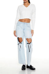 Cropped Cable Knit Sweater | Forever 21 Women