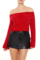 Off-the-Shoulder Bow Sweater | Forever 21 Women