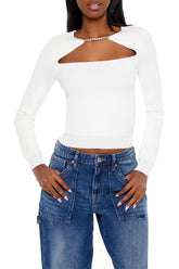 Faux Gem Cutout Sweater | Forever 21 Women
