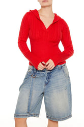 Hooded Cable Knit Sweater | Forever 21 Women