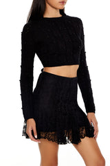 Beaded Cropped Cable Knit Sweater | Forever 21 Women