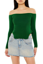 Off-the-Shoulder Cutout-Hem Sweater | Forever 21 Women