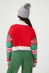 Skiing Santa Cardigan Sweater | Forever 21 Women