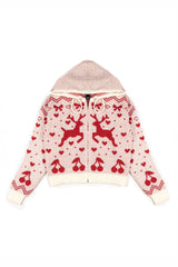 Reindeer Zip-Up Hoodie Sweater | Forever 21 Women