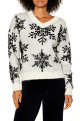 Fuzzy Knit Snowflake Sweater | Forever 21 Women