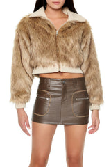 Cropped Faux Fur Bomber Jacket | Forever 21 Women