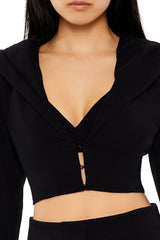 Plunging Hooded Cropped Blazer | Forever 21 Women