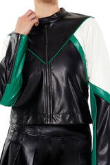 Colorblock Cropped Moto Jacket | Forever 21 Women
