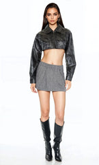 Cropped Metallic Moto Jacket | Forever 21 Women