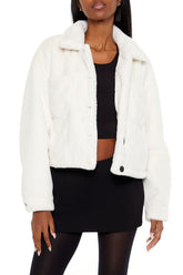 Faux Fur Cropped Shacket | Forever 21 Women