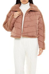 Faux Shearling-Trim Puffer Jacket | Forever 21 Women