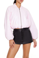 Faux Leather Balloon-Sleeve Jacket | Forever 21 Women