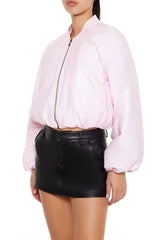 Faux Leather Balloon-Sleeve Jacket | Forever 21 Women