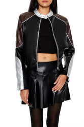 Metallic Colorblock Moto Jacket | Forever 21 Women