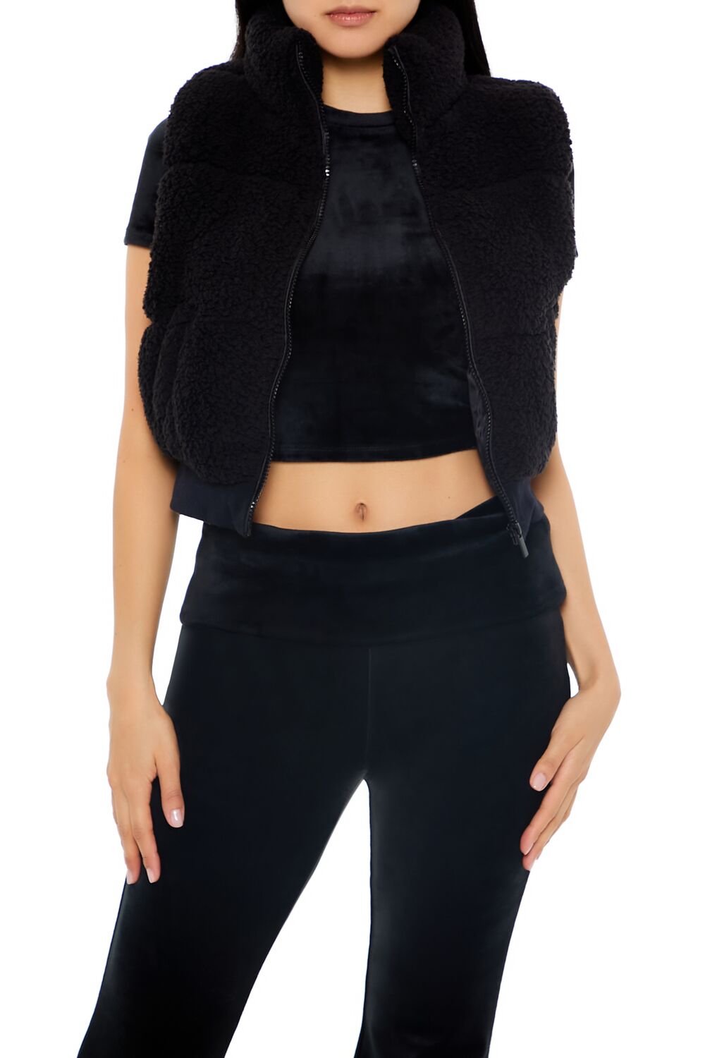 Faux Shearling Zip-Up Vest | Forever 21 Women