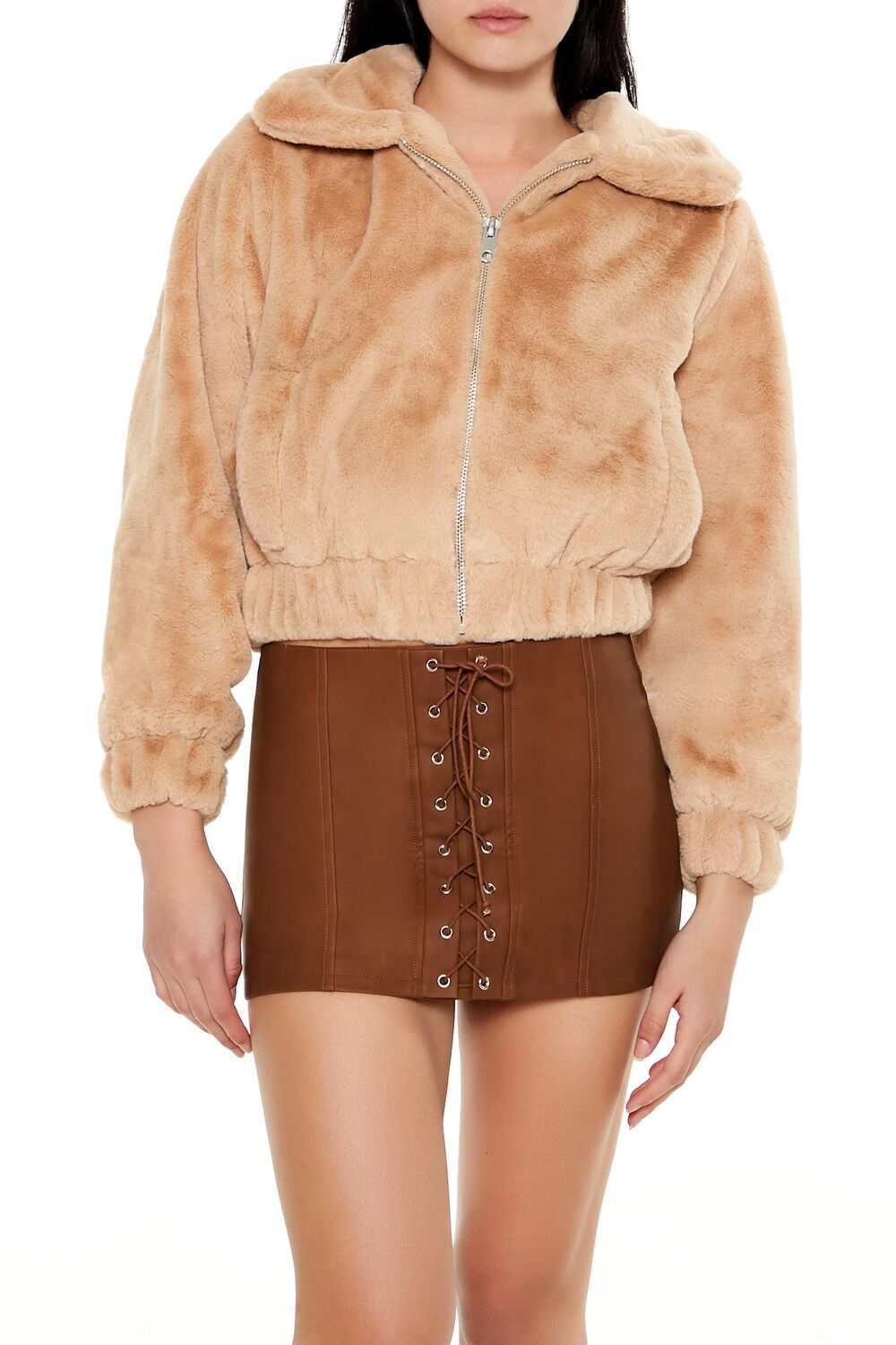 Plush Cropped Bomber Jacket | Forever 21 Women