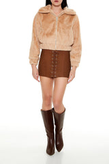 Plush Cropped Bomber Jacket | Forever 21 Women